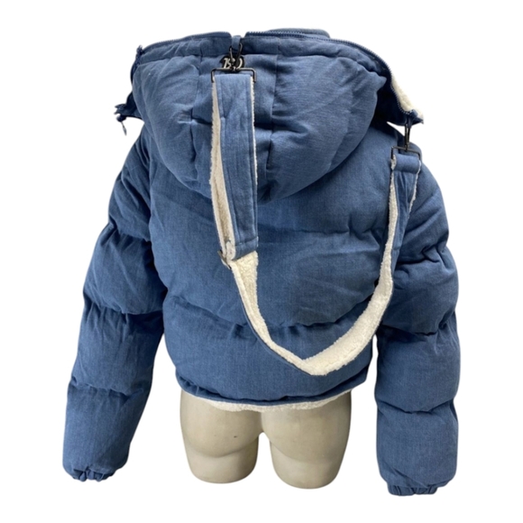 NineteenTwenty Ultimate Bomber Vintage Denim Sz Med Reversible Convertible New - Picture 13 of 16